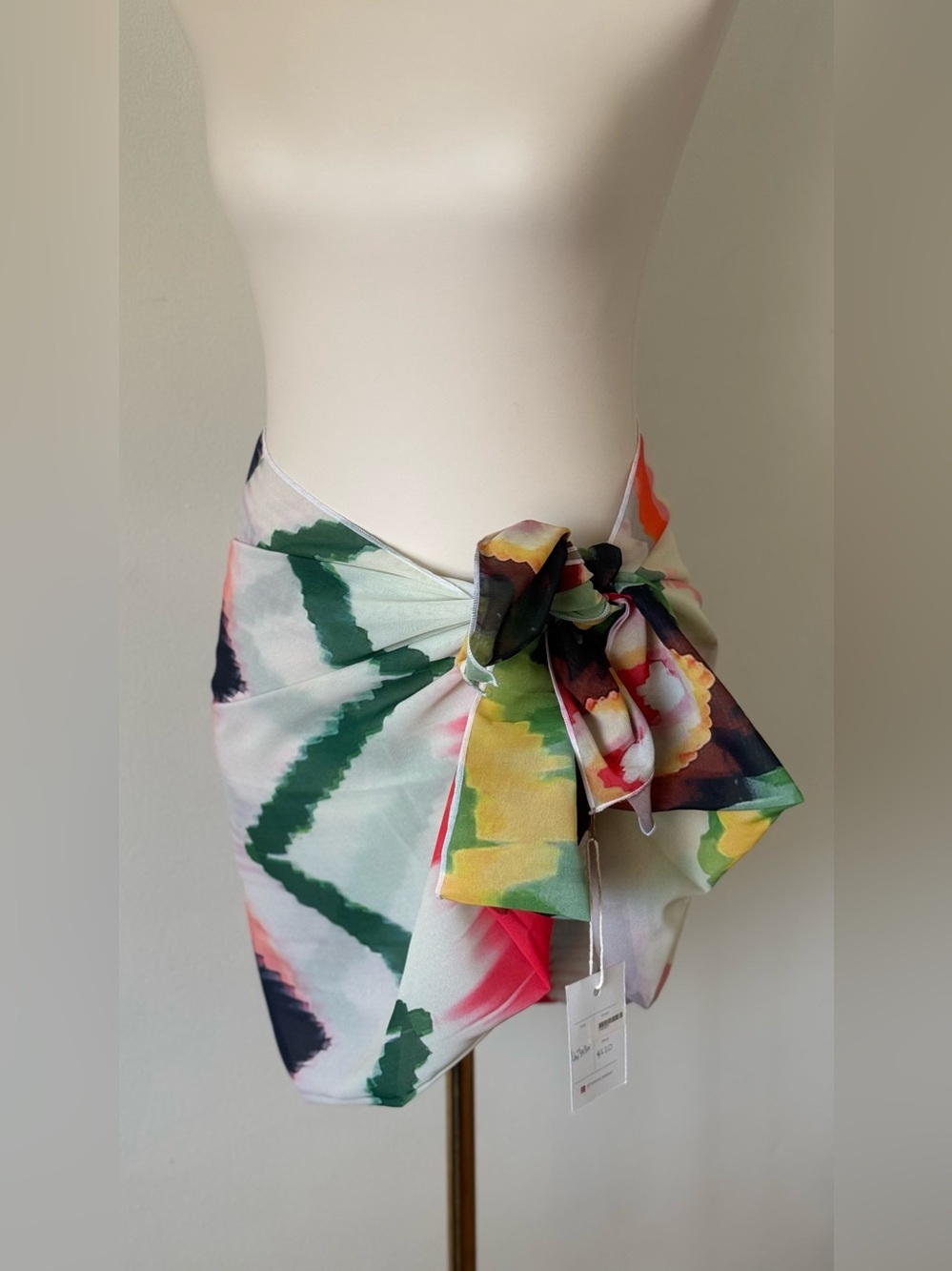 NWT ! Colorful Multicolor Cover Up Swimsuit Skirt Long Woman One Size